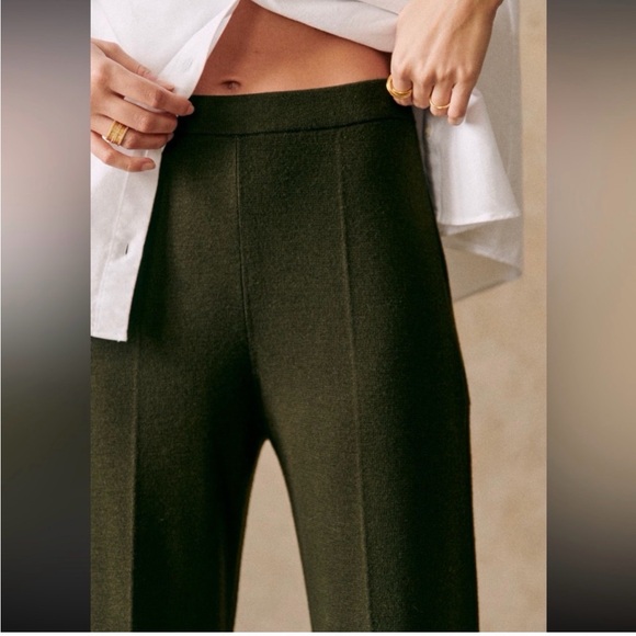 Sezane Matthew Trousers Size S Khaki - Picture 3 of 7